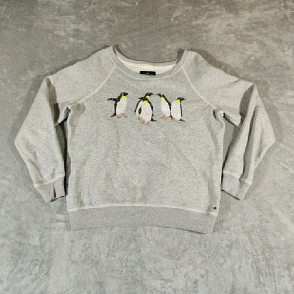 American Eagle Outfitters Gray Penguin Sweatshirt